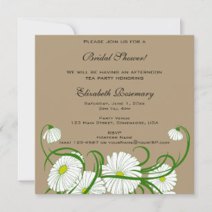 Invitation Mariage Vintage, Fleurs de Marguerite de Gerber Bl