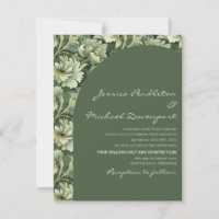 Mariage Vintage Floral Arch Script Vert Olive