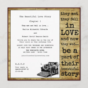 Invitation Mariage Vintage Gay Typewriter