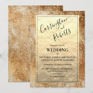 Invitation Mariage vintage Gold Rustic