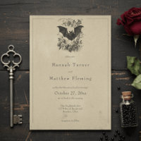 Mariage Vintage Gothique Toile Chauve-Souris Brun
