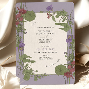 Invitation Mariage Vintage Lavande Jeannie Foord Art Nouveau