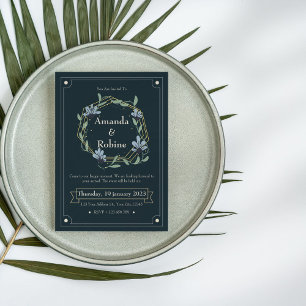 Invitation Mariage vintage minimal simple