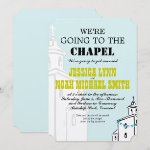 Invitation Mariage Vintage Moderne Nous allons à la Chapelle