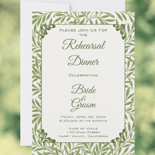 Invitation Mariage Vintage, Motif de feuilles de saule victor
