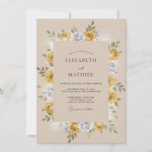 Invitation Mariage Vintage Moutarde Luxuriant