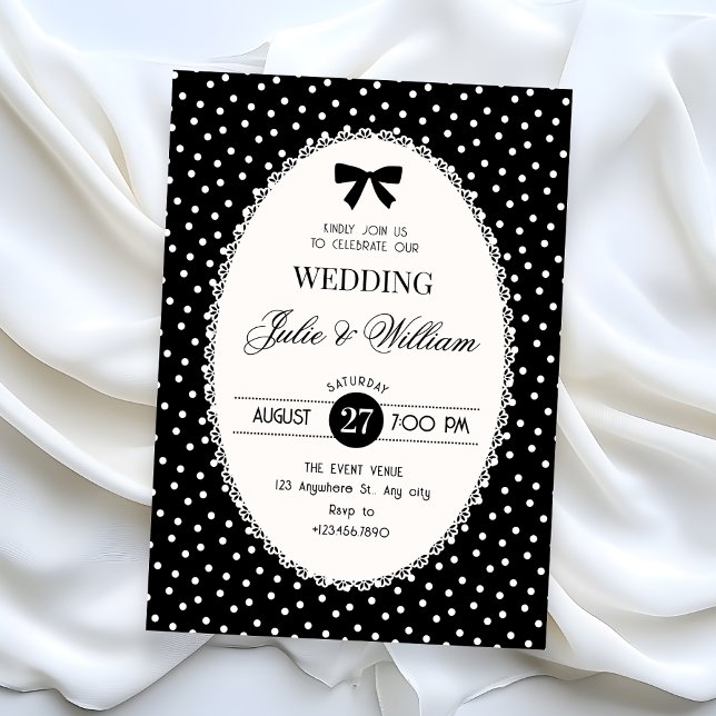 Invitation Mariage vintage noir (Créateur téléchargé)