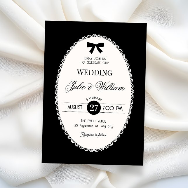 Invitation Mariage vintage noir et blanc (Créateur téléchargé)
