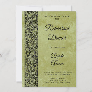 Invitation Mariage vintage, Parchemin Floral Fleur Victorien