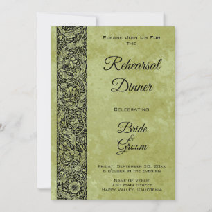 Invitation Mariage vintage, Parchemin Floral Fleur Victorien