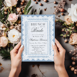 Invitation Mariage vintage poussiéreux bleu blanc Brochure de
