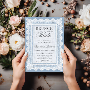 Invitation Mariage vintage poussiéreux bleu blanc Brochure de