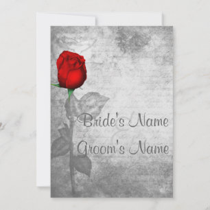 Invitation Mariage vintage Red Rose