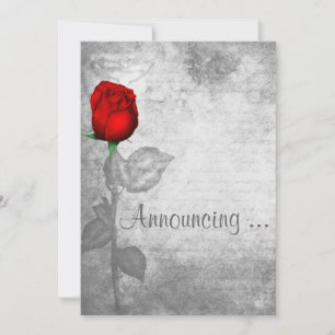 Invitation Mariage vintage Red Rose
