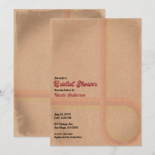 Invitation Mariage Vintage Rétro Grunge Années 60 70 
