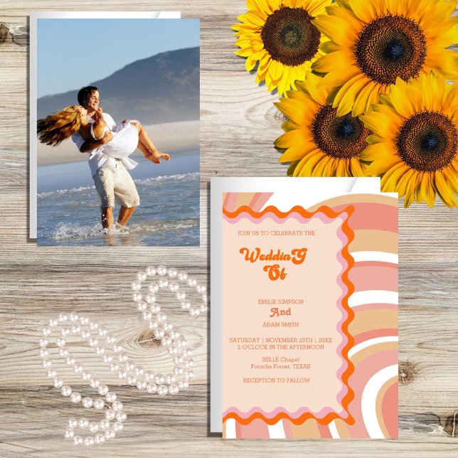 Invitation mariage vintage rétro unique (Créateur téléchargé)