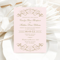 Mariage vintage rose et or antique