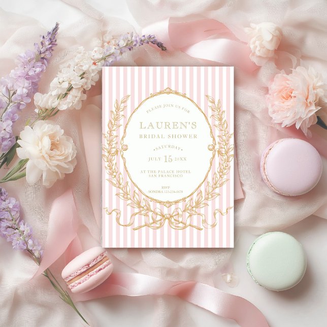 Invitation Mariage Vintage Rose Paris Glamour (Créateur téléchargé)