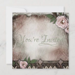 Invitation Mariage vintage Roses roses