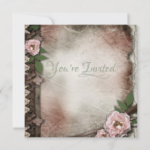 Invitation Mariage vintage Roses roses