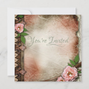 Invitation Mariage vintage Roses roses