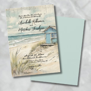 Invitation Mariage Vintage Rustique Élégant sur la Côte de la