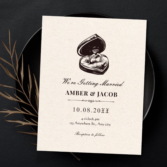 Invitation Mariage vintage simple élégant  (Créateur téléchargé)