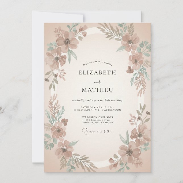 Invitation Mariage Vintage Tan Muet (Devant)