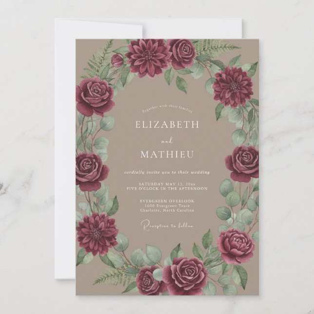 Invitation Mariage Vintage Terreux de Bourgogne (Devant)