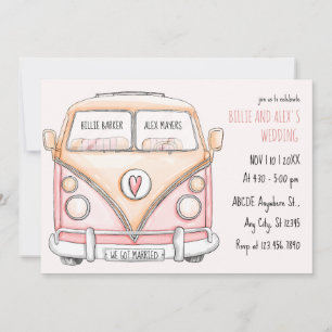 Invitation Mariage vintage van rose