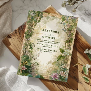 Invitation Mariage Vintage vert