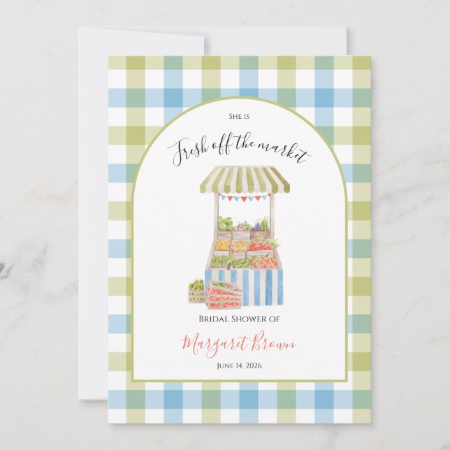 Invitation Mariage vintage : vert et bleu (Devant)