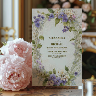Invitation Mariage vintage William Morris Lavender