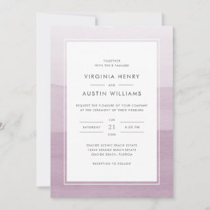 Invitation Mariage violet Aquarelle moderne