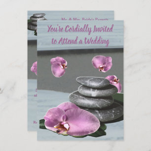 Invitation Mariage Violet Blue Orchid Rocks