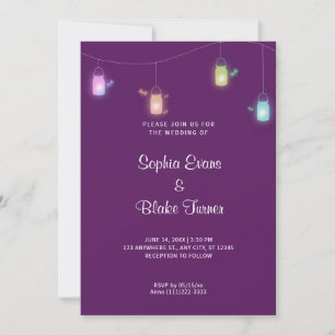 Invitation Mariage violet de fourrure de Mason couleur pays