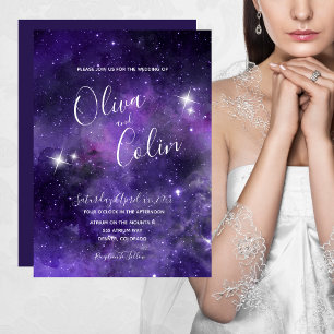 Invitation Mariage violet Night Sky Starlight