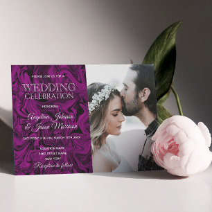 Invitation Mariage Violet Typographie
