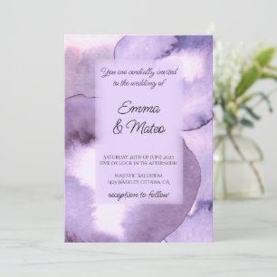 Invitation Mariage violet violet moderne
