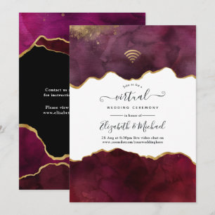 Invitation Mariage Virtuel Bourguignon et Agate Dorée