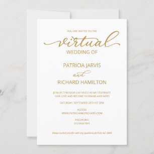 Invitation Mariage Virtuel de Calligraphie Élégante Simple