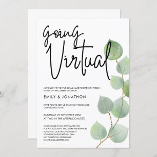 Invitation Mariage virtuel du script Eucalyptus d'aquarelle