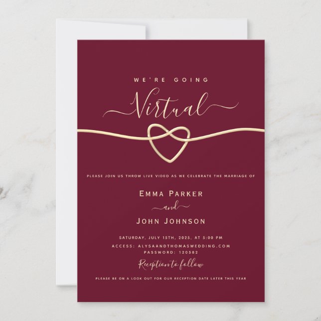Invitation Mariage Virtuel en Bourgogne (Devant)