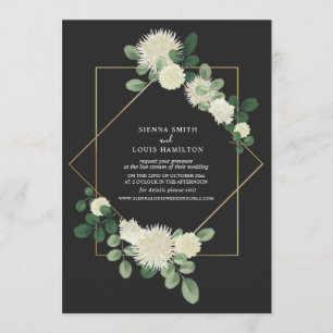 Invitation Mariage virtuel en continu Floral Botanical Grey
