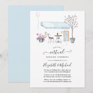 Invitation Mariage Virtuel en ligne à Paris à l'aquarelle
