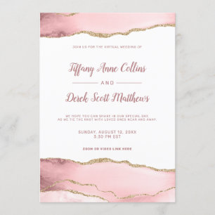 Invitation Mariage virtuel en ligne Blush Parties scintillant