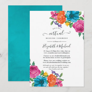 Invitation Mariage Virtuel en Ligne Festa Florale Aquarelle