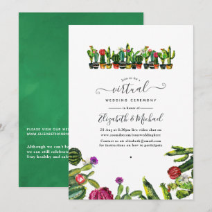 Invitation Mariage Virtuel en Ligne sur le thème des Cactus S