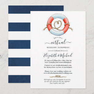 Invitation Mariage virtuel en ligne sur le thème nautique à l