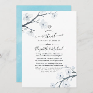 Invitation Mariage virtuel en ligne White Cherry Blossoms